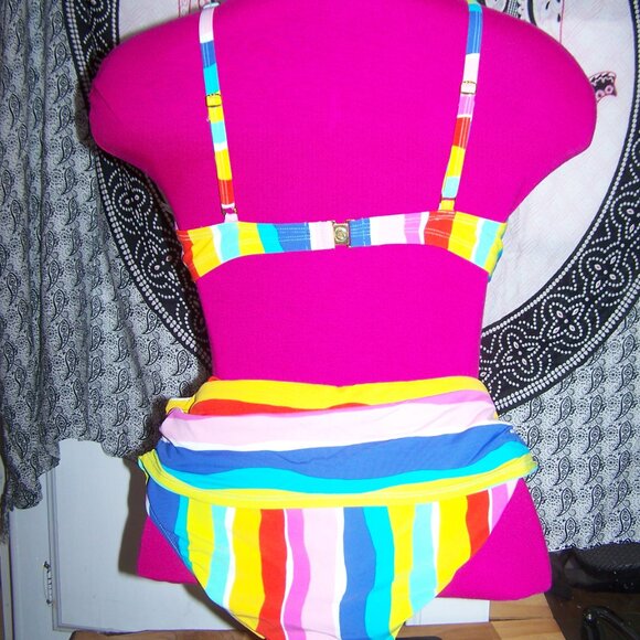 Bleu Rod Beattie Colorful Rainbow Bikini Sz 10 - Picture 4 of 8